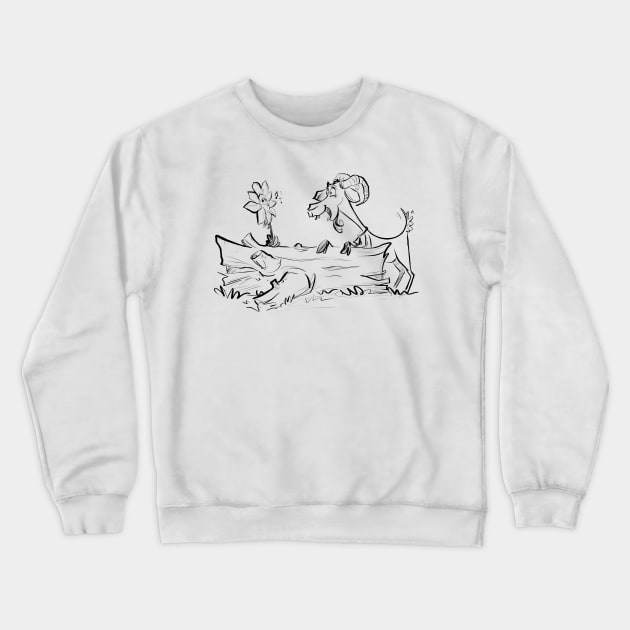 Goat & flower Crewneck Sweatshirt by Jason's Doodles